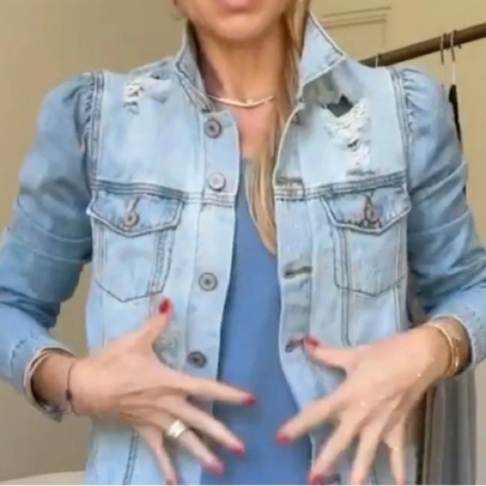 NWT cropped lightweight denim jacket - Picture 5 of 8